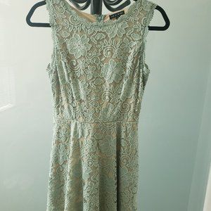 Mint floral lace dress